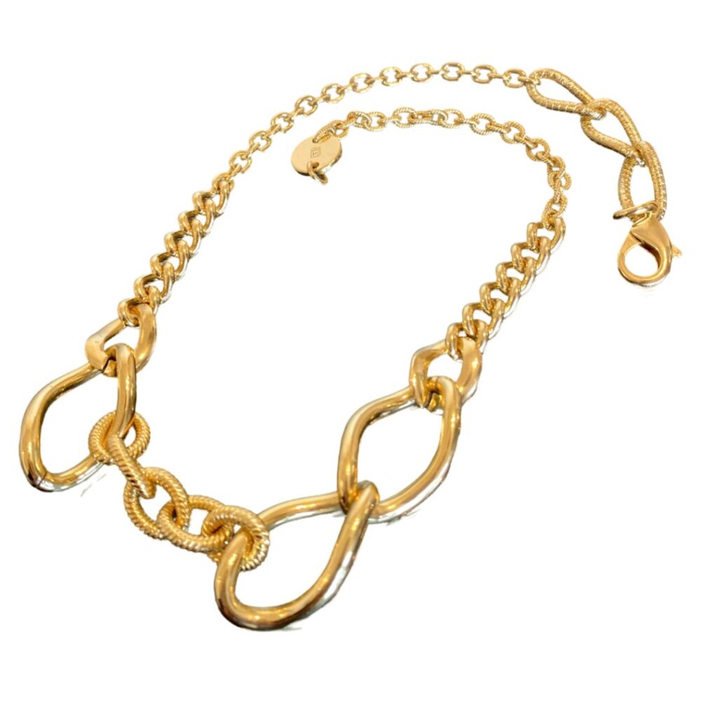 Chunky Gold Plated Chain Link Necklace, 1AR or Unoaerre (Italian Brand)